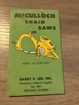 Vtg Mcculloch Chain Saws Model 3-25 Notebook. Fixed Price $29.99.
