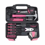 College Student Dorm Essentials - 39 Piece Kit With Toolbox Pink. Fixed Price $35.99.