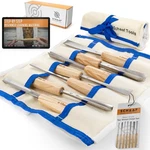 High-quality Wood Carving Tools Set Of 7 Chisels And Gouges With Canvas Case,.... Fixed Price $129.20.