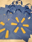 Lot Nos Xlarge Walmart Reusable Shopping Bags Set Blue Crafts Tools 18" 17". Fixed Price $20.97.