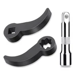 Forgynex 3 Pcs Pry Wrench Adaptor Head, Crowbar Adapter Tool Black. Fixed Price $7.15.
