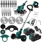 Cordless Electric Lawn Mower Weed Trimmer 2 Batteries 3 Blades Garden Tool. Fixed Price $66.40.