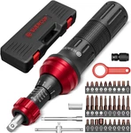1/4" 10-80IN.LB Torque Screwdriver 36 Pcs Set With T-bar, Hex, Torx, And Phillip. Fixed Price $59.93.