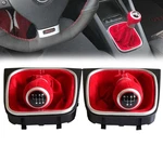 6 Speed Car Gear Shift Knob Gaitor Boot Red Suede Leather Dustproof Cover For.... Fixed Price $56.13.