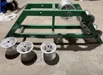 Greenlee 24" Radius Right Angle Conveyor Sheave W/ 5 X 7 Wheels. Fixed Price $400.00.
