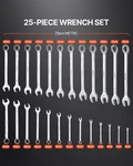Vevor 25-PC Metric Combination Wrench Set, 6-32MM Open & Box End, Pouch. Fixed Price $65.99.