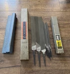 Nos Lot Of 9 Vtg Flat Round Hand Steel Files Nicholson Heller Usa Free Ship.. Fixed Price $35.00.