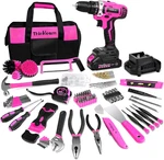 Generic Pink Tool Kit With 20V Cordless DRILL(265IN-LBS), Set For Wom. Fixed Price $100.52.
