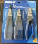 Kobalt 3 Piece High Leverage Pliers Set - Long Nose, Diagonal & Linesman 5062989. Fixed Price $19.95.