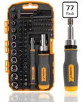 Mulwark Set & Socket Kit, 77-PIECES Ratcheting Screwdriver, Magnetic. Fixed Price $31.00.