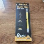 Kezkals 9-IN-1 Multi-tool Pen Set W/ Led Light, Stylus, Level. Fixed Price $6.00.