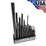 Wilde 36PC Punch & Chisel Set K36.NP With Stand Natural Steel Finish Made Usa. Fixed Price $144.99.