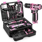 Stylish Pink Kit With Cordless Drill & 12 Repair Tools For Women. Fixed Price $149.99.