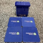 Set Of 4 Napa: Carlyle Tools Drink Coaster With Metal Holding Case. Fixed Price $22.00.
