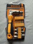 Weneed 19 Piece Tool Set With 180 Degree Pivoting Ratchet Neck Socket Wrench. Fixed Price $13.50.