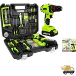 Ryojegk Home Tool Set: 119PCS Brushless Drill Kit With 20V Power All-in-one. Fixed Price $97.95.