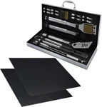 Bbq Grill Set, 16-PC Stainless Steel Barbecue Tools Kit With Aluminum 18-PIECE. Fixed Price $68.99.