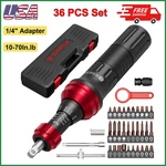 10-70IN.LB 1/4" Torque Screwdriver 36 Pcs Set With T-bar, Hex, Torx And Phillips. Fixed Price $49.16.
