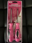 Iit 2PC Ladies Pink Screwdrivers #2 1/4" Slotted Set 88300. Fixed Price $11.99.