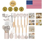 Complete Kitchen Tools Set: 33 Non-stick Silicone Gadgets With Holder & Hooks. Fixed Price $31.99.