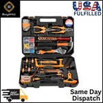 44PC Complete Household Hand Tool Set Hammer Pliers Ratchet W/ Case. Fixed Price $61.74.