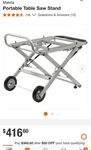 Makita Portable Saw Stand For Model 2702, 2703, 2704, 2711. Fixed Price $355.89.