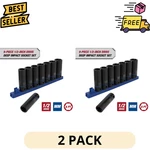 2PACK Hyper Tough 9-PIECE 1/2-INCH Drive Deep Metric Impact Socket Set. Fixed Price $51.99.