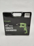 Yougfin 47 Pcs 3.6V Electric Small Cordless Screwdriver Green/black Tool Set.. Fixed Price $17.98.