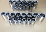 New Kobalt 3/8" 26PC Socket Set 6-19MM 1/4-7/8" 6PT Sae/metric, 6-POINT, Shallow. Fixed Price $32.27.