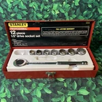 Stanley Professional 12 Piece Socket Set, 1/2" Drive, Model # 87-739. Fixed Price $29.99.