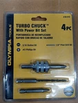 Olympia Tools 36-910- 4PC Turbo Chuck With Power Bit Set. Fixed Price $15.00.