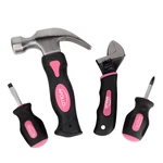 Apollo Stubby Tool Set 4 Piece Pink Hammer Screwdrivers Adjustable Wrench Home. Fixed Price $25.61.