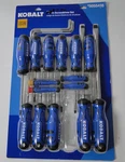 New Kobalt 17-PIECE Blue Handle Screwdriver Set Lifetime Warranty Open Box. Fixed Price $34.95.