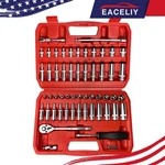 Eaceliy 54PCS 1/4" Socket Set, Drive Impact Sae/metric, Cr-v Steel. Fixed Price $47.99.