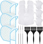 3 Sets Hair Coloring Kit, Includes Pvc Caps With Styling Tools, Di. Fixed Price $10.76.
