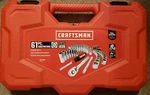 Craftsman CMMT45061 Mechanic Tool Set 61PC New Sae & Metric - 3/8" Drive. Fixed Price $51.99.
