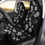 Jodoolang Black Paisley Pattern 2 Piece Car Front Seat Covers Only, Universal.... Fixed Price $74.99.
