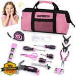 Urasisto 22PC Pink Kids Tool Set With Storage Bag - Ages 8+. Fixed Price $49.99.