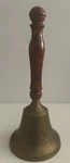 Vintage Brass Handbell With Wooden Handle 8.5 School/dinner Made India. Fixed Price $22.97.