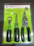 New Greenlee Essentials Kit 0159-LBFB Bottle Opener, Wire Stripper, Multi-tool. Fixed Price $30.00.