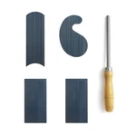 Hermit Tools Cabinet Scraper Burnisher With 4 Piece Multi-shaped Blue. Fixed Price $32.72.