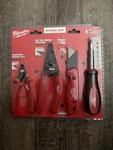Milwaukee 4-PIECE Hand Tool Set With Wire Stripper, Cutter, Utility Knife,. Fixed Price $37.99.