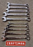 Craftsman 10 Pc Polished Chrome Sae & Metric 12PT Combination Wrench Set. Fixed Price $18.55.