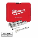Milwaukee 48-22-9044 25PC 1/4IN Drive Ratchet & Socket Set Sae/metric. Fixed Price $82.66.