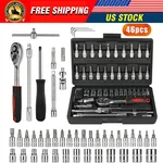 46PCS Socket Ratchet Wrench Set Metric Sae Spanner Car Repair Tool Kit 1/4"DRIVE. Fixed Price $16.99.
