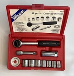 Vintage Master Mechanic 3/8" Drive Socket & Ratchet Set, 5/8 Spark Plug. Fixed Price $39.00.