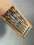 Vintage Tools 5 Bit Set Allied Wood Twist Drills Chrome Steel Case, Italy. Fixed Price $14.99.