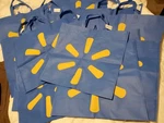 15 Lot New Xlarge Walmart Reusable Shopping Bags Set Blue Crafts Tools 18" 17". Fixed Price $29.87.