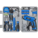 81-PIECE Home Tool Set With 3.6 Volt Cordless Screwdriver And Hard Case. Fixed Price $45.99.