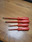 4 Pc Task Force Insulated Screwdriver Set Red. Fixed Price $10.00.